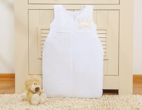 Śpiworek niemowlęcy z haftem Little Prince / Little Princess, biały