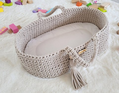 Kosz Mojżesza BOHO bawełniany- nosidełko dla lalek - jasny beż Kosz Mojżesza BOHO bawełniany- nosidełko dla lalek - jasny beż