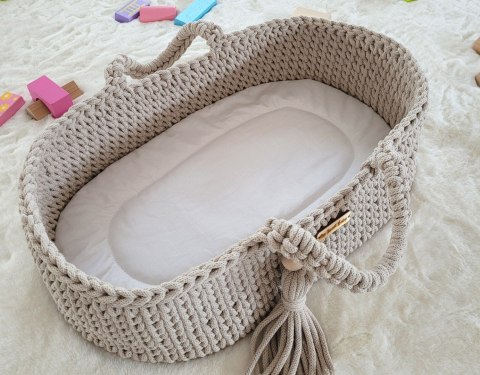 Kosz Mojżesza BOHO bawełniany- nosidełko dla lalek - jasny beż Kosz Mojżesza BOHO bawełniany- nosidełko dla lalek - jasny beż