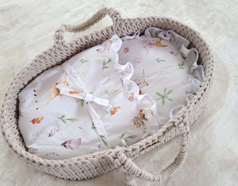 Kosz Mojżesza BOHO bawełniany- nosidełko dla lalek - jasny beż Kosz Mojżesza BOHO bawełniany- nosidełko dla lalek - jasny beż