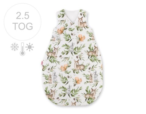 Śpiworek niemowlęcy bawełniany całoroczny ocieplany 75 cm TOG 2,5 do wózka i łóżeczka - woodland green