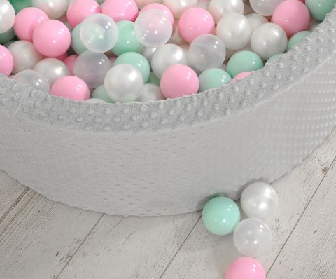 Suchy basen z piłeczkami 300 szt. Minky 90 cm dla dzieci – H-30 cm - jasnoszary Suchy basen z piłeczkami 300 szt. Minky 90 cm dla dzieci – H-30 cm - jasnoszary