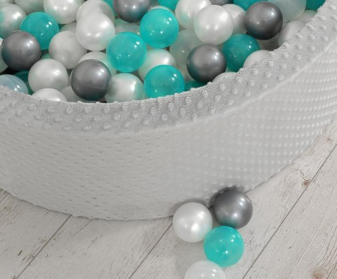 Suchy basen z piłeczkami 300 szt. Minky 90 cm dla dzieci – H-30 cm - jasnoszary Suchy basen z piłeczkami 300 szt. Minky 90 cm dla dzieci – H-30 cm - jasnoszary