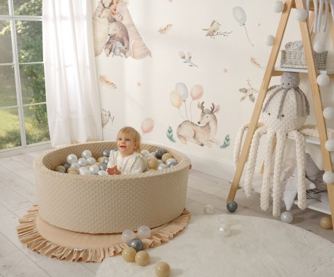 Suchy basen z piłeczkami 300 szt. Minky 90 cm dla dzieci – H-30 cm - jasnoszary Suchy basen z piłeczkami 300 szt. Minky 90 cm dla dzieci – H-30 cm - jasnoszary