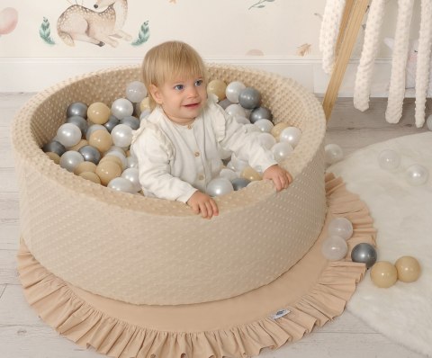 Suchy basen z piłeczkami 300 szt. Minky 90 cm dla dzieci – H-30 cm - jasnoszary Suchy basen z piłeczkami 300 szt. Minky 90 cm dla dzieci – H-30 cm - jasnoszary