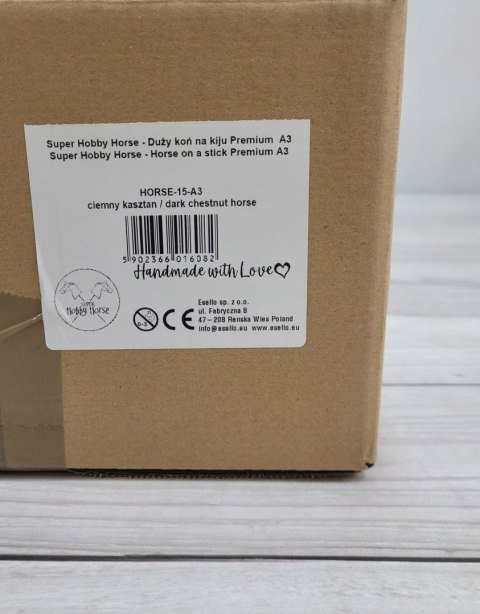 Hobby Horse Duży koń na kiju Premium - ciemny kasztan A3 Hobby Horse Duży koń na kiju Premium - ciemny kasztan A3