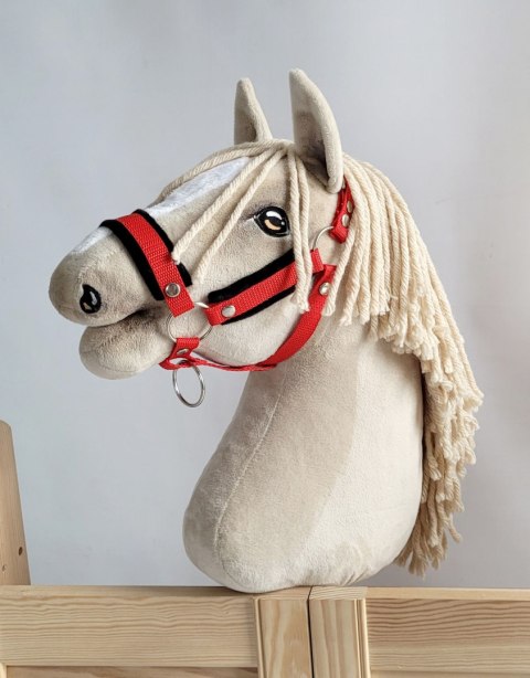 Kantar regulowany dla konia Hobby Horse A3 czerwony z czarnym futerkiem Kantar regulowany dla konia Hobby Horse A3 czerwony z czarnym futerkiem