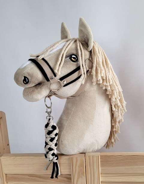Uwiąz dla Hobby Horse ze sznurka - czarno-beżowy