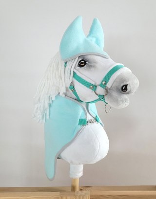 Polarowa derka i nauszniki dla konia Hobby Horse A3, jasna mięta