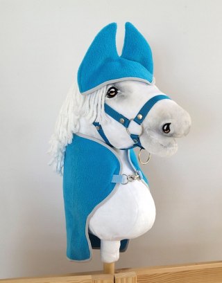 Polarowa derka i nauszniki dla konia Hobby Horse A3, turkusowy