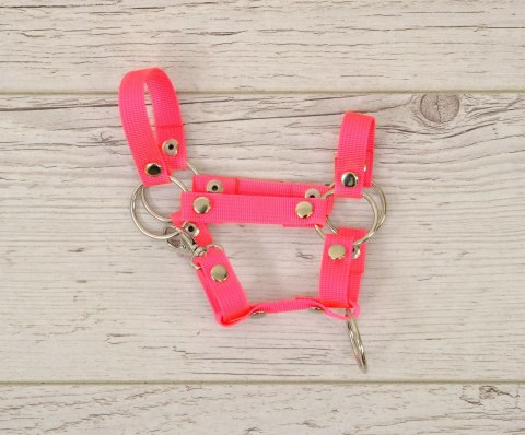 Kantar dla konia Hobby Horse A4 mały zapinany - neon pink