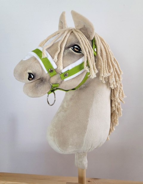Kantar regulowany dla konia Hobby Horse A3 limonka białym futerkiem Kantar regulowany dla konia Hobby Horse A3 limonka białym futerkiem