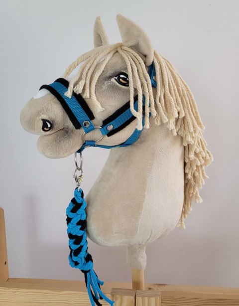 Uwiąz dla Hobby Horse ze sznurka - czarno-turkusowy Uwiąz dla Hobby Horse ze sznurka - czarno-turkusowy