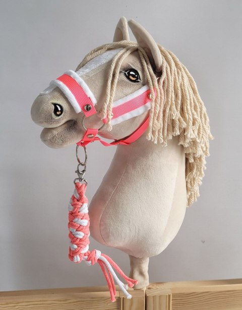 Uwiąz dla Hobby Horse ze sznurka - neon pink/ biały Uwiąz dla Hobby Horse ze sznurka - neon pink/ biały