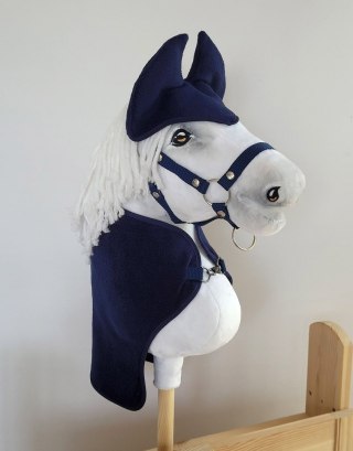 Polarowa derka i nauszniki dla konia Hobby Horse A3, granat