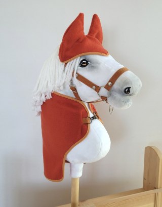 Polarowa derka i nauszniki dla konia Hobby Horse A3, rudy