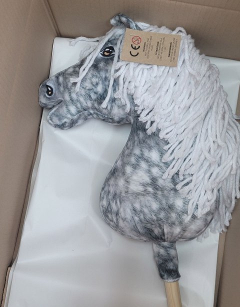 Hobby Horse Duży koń na kiju Premium - siwek jabłkowity z białą grzywą A3 Hobby Horse Duży koń na kiju Premium - siwek jabłkowity z białą grzywą A3