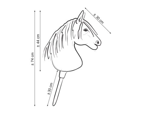 Hobby Horse Duży koń na kiju Premium - siwek jabłkowity z białą grzywą A3 Hobby Horse Duży koń na kiju Premium - siwek jabłkowity z białą grzywą A3