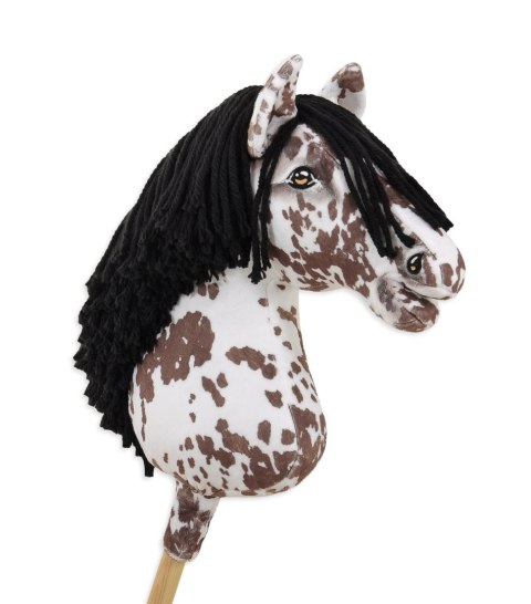 Hobby Horse Duży koń na kiju Premium - tarantowaty biało-brązowy z czarną grzywą A3 Hobby Horse Duży koń na kiju Premium - tarantowaty biało-brązowy z czarną grzywą A3