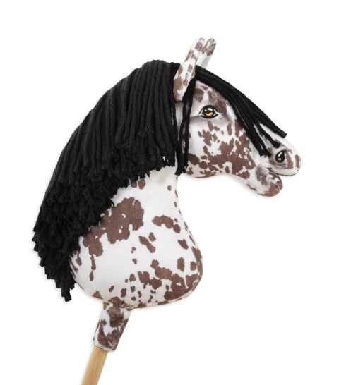 Hobby Horse Duży koń na kiju Premium - tarantowaty biało-brązowy z czarną grzywą A3 Hobby Horse Duży koń na kiju Premium - tarantowaty biało-brązowy z czarną grzywą A3