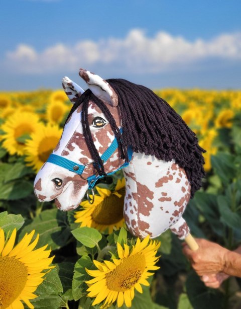 Hobby Horse Duży koń na kiju Premium - tarantowaty biało-brązowy z czarną grzywą A3 Hobby Horse Duży koń na kiju Premium - tarantowaty biało-brązowy z czarną grzywą A3