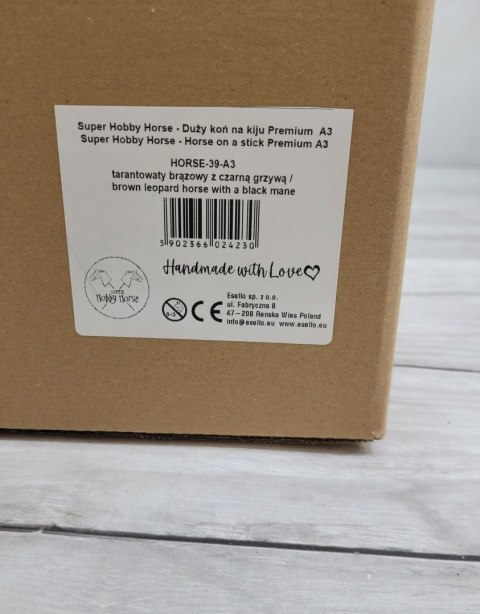 Hobby Horse Duży koń na kiju Premium - tarantowaty biało-brązowy z czarną grzywą A3 Hobby Horse Duży koń na kiju Premium - tarantowaty biało-brązowy z czarną grzywą A3