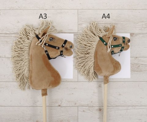 Premium Hobby Horse – Mały koń na kiju A4, biało-brązowy tarantowaty z białą grzywą Premium Hobby Horse – Mały koń na kiju A4, biało-brązowy tarantowaty z białą grzywą