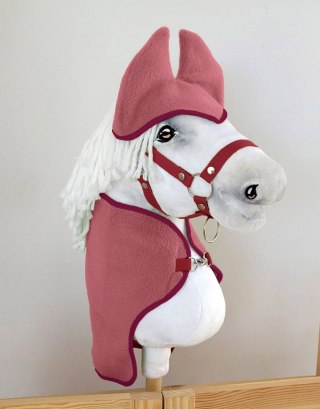 Polarowa derka i nauszniki dla konia Hobby Horse A3, jagodowy