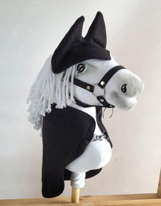 Polarowa derka i nauszniki dla konia Hobby Horse A4, czarny