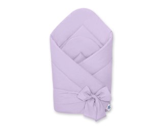 Dwustronny rożek dla niemowląt miękki bawełniany z wiązaniem - fioletowy