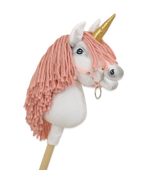 Hobby Horse Jednorożec na kiju mały biały grzywa brudny róż i złoty róg Hobby Horse Jednorożec na kiju mały biały grzywa brudny róż i złoty róg