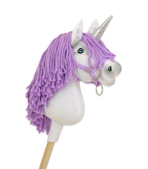 Hobby Horse Jednorożec na kiju mały biały, grzywa fioletowa i srebrny róg Hobby Horse Jednorożec na kiju mały biały, grzywa fioletowa i srebrny róg
