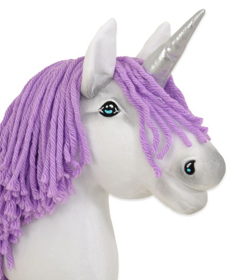 Hobby Horse Jednorożec na kiju mały biały, grzywa fioletowa i srebrny róg Hobby Horse Jednorożec na kiju mały biały, grzywa fioletowa i srebrny róg