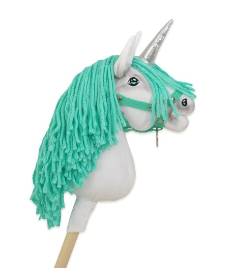 Hobby Horse Jednorożec na kiju mały biały, grzywa miętowa i srebrny róg Hobby Horse Jednorożec na kiju mały biały, grzywa miętowa i srebrny róg
