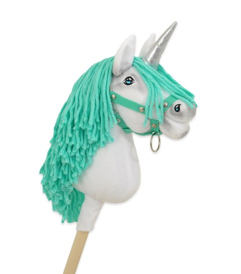 Hobby Horse Jednorożec na kiju mały biały, grzywa miętowa i srebrny róg Hobby Horse Jednorożec na kiju mały biały, grzywa miętowa i srebrny róg