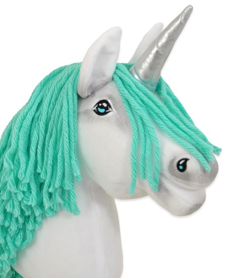 Hobby Horse Jednorożec na kiju mały biały, grzywa miętowa i srebrny róg Hobby Horse Jednorożec na kiju mały biały, grzywa miętowa i srebrny róg