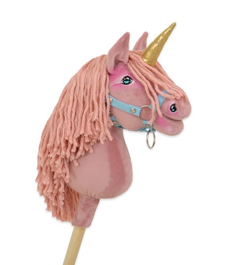 Hobby Horse Jednorożec na kiju mały brudny róż z różową grzywą i złotym rogiem Hobby Horse Jednorożec na kiju mały brudny róż z różową grzywą i złotym rogiem