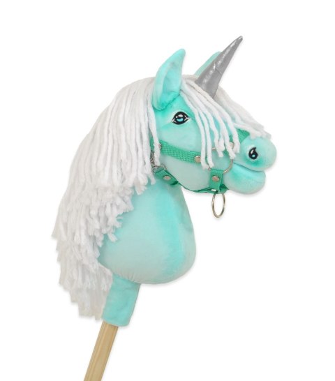 Hobby Horse Jednorożec na kiju mały miętowy z białą grzywą i srebrnym rogiem Hobby Horse Jednorożec na kiju mały miętowy z białą grzywą i srebrnym rogiem