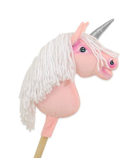 Hobby Horse Jednorożec na kiju mały różowy z białą grzywą i srebrnym rogiem Hobby Horse Jednorożec na kiju mały różowy z białą grzywą i srebrnym rogiem