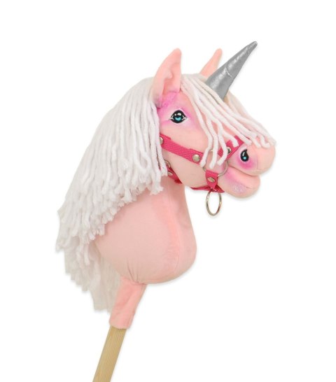 Hobby Horse Jednorożec na kiju mały różowy z białą grzywą i srebrnym rogiem Hobby Horse Jednorożec na kiju mały różowy z białą grzywą i srebrnym rogiem