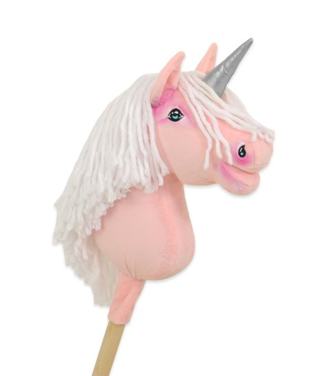 Hobby Horse Jednorożec na kiju mały różowy z białą grzywą i srebrnym rogiem Hobby Horse Jednorożec na kiju mały różowy z białą grzywą i srebrnym rogiem