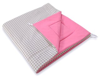 Dwustronna mata do namiotu TIPI - Kratka szara z różem