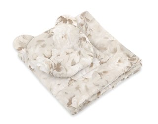 Pościel dla niemowląt z wypełnieniem – kołderka i poduszka Miś - Peonies beige