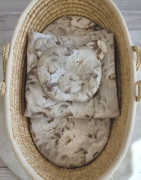 Pościel dla niemowląt z wypełnieniem – kołderka i poduszka Miś - Peonies beige Pościel dla niemowląt z wypełnieniem – kołderka i poduszka Miś - Peonies beige