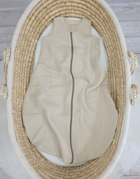 Muślinowy śpiworek dla dzieci zaokrąglony BABY 6-12 mcy TOG 1.0 - cream