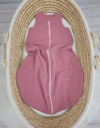 Muślinowy śpiworek dla dzieci zaokrąglony BABY 6-12 mcy TOG 1.0 - róż retro