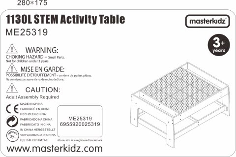 MASTERKIDZ Drewniany Stół Edukacyjny + AKCESORIA STEM WALL + 135 Klocków MASTERKIDZ Drewniany Stół Edukacyjny + AKCESORIA STEM WALL + 135 Klocków