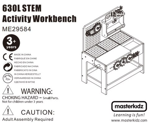 MASTERKIDZ Drewniany Warsztat XXL Montessori STEM z Narzędziami MASTERKIDZ Drewniany Warsztat XXL Montessori STEM z Narzędziami