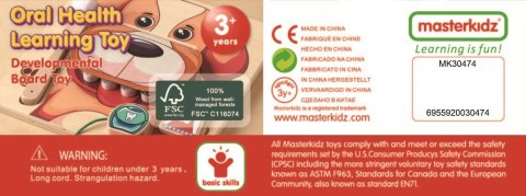 MASTERKIDZ Nauka Zdrowej Higieny Jamy Ustnej na Przykładzie Pieska - Tablica Ścienna Edukacyjna Montessori MASTERKIDZ Nauka Zdrowej Higieny Jamy Ustnej na Przykładzie Pieska - Tablica Ścienna Edukacyjna Montessori