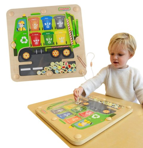 MASTERKIDZ Tablica Magnetyczna Segregowanie Odpadów Ciężarówka do Recyklingu Montessori MASTERKIDZ Tablica Magnetyczna Segregowanie Odpadów Ciężarówka do Recyklingu Montessori